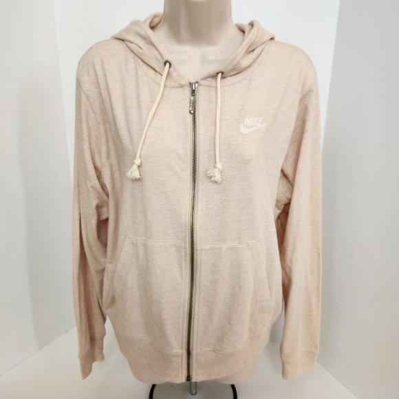 NIKE Oatmeal Women's Full-zip Hooded Sweatshirt Gym Vintage Easy, Small - Picture 6 of 12